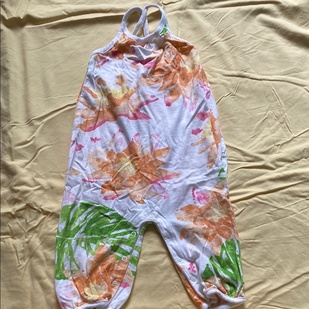 Burt's Bees Baby White and Pink Romper